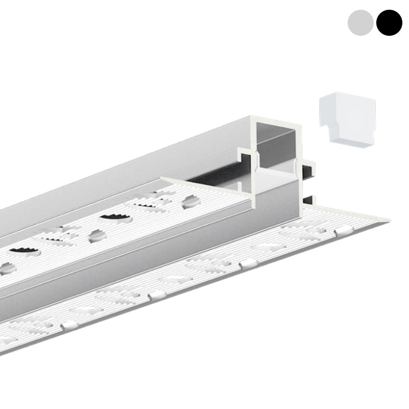 Anti-Glare Plaster-In Drywall LED Strip Channel For 10mm Tape